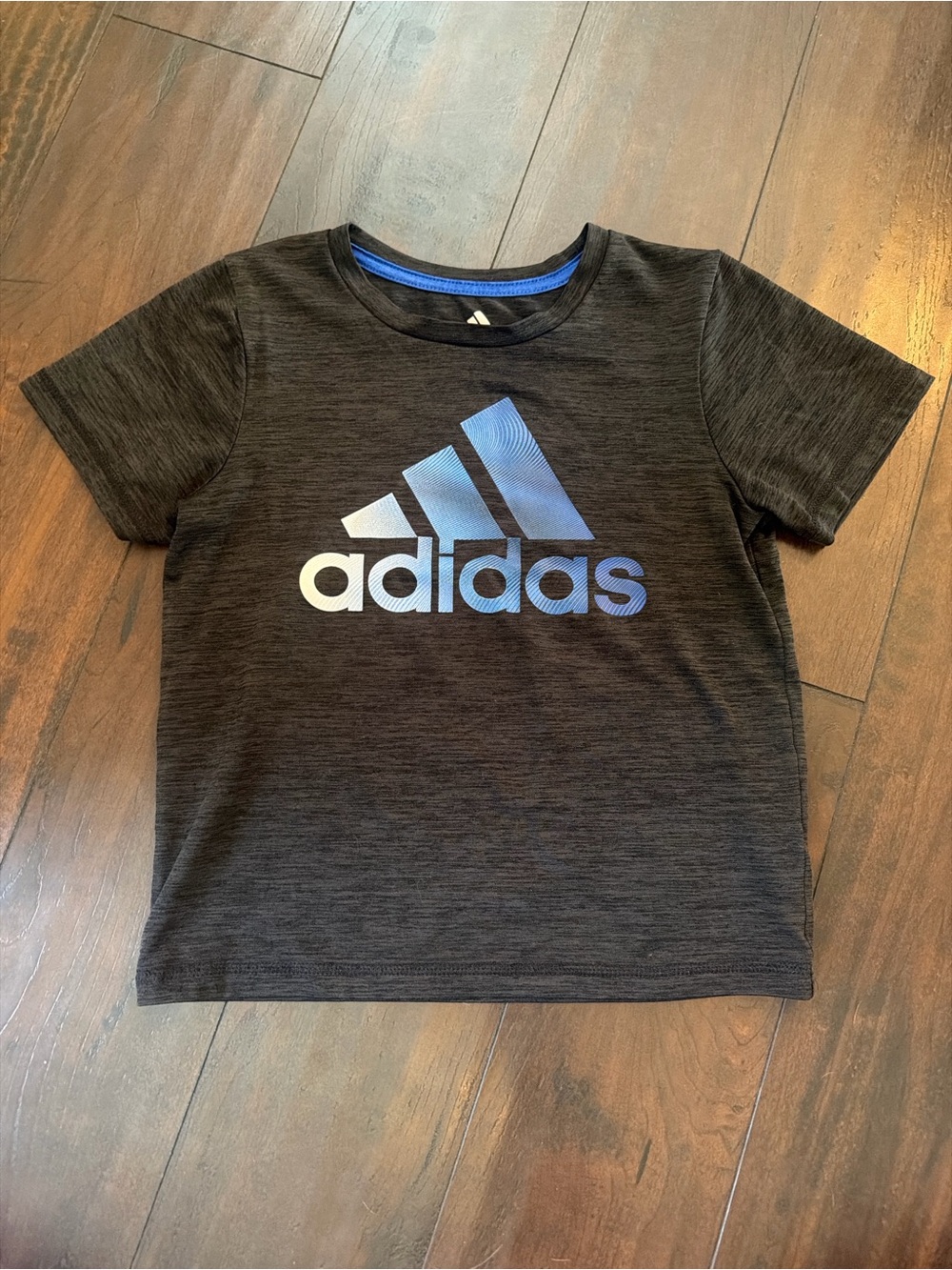 adidas Black Tee with Blue Gradient Logo